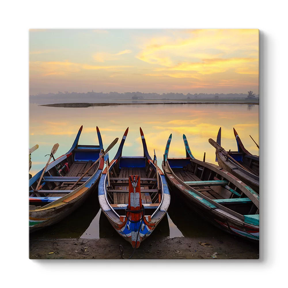 Myanmar Ahşap Tekne Tablosu - Model 3